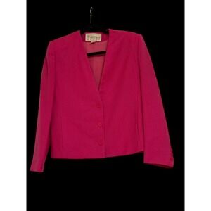 Vintage John Meyer of Norwich button front blazer‎ jacket bright pink Size 4 USA